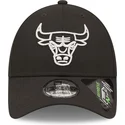 casquette-courbee-noire-ajustable-9forty-repreve-monochrom-chicago-bulls-nba-new-era