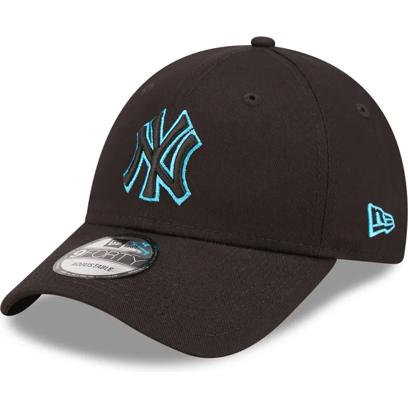 petten-gebogen-zwart-verstelbaar-9forty-neon-outline-van-new-york-yankees-mlb-van-new-era