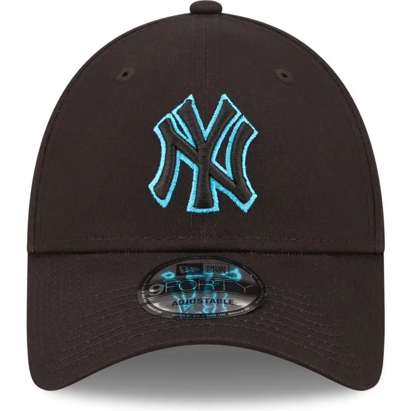 petten-gebogen-zwart-verstelbaar-9forty-neon-outline-van-new-york-yankees-mlb-van-new-era
