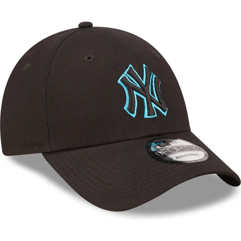petten-gebogen-zwart-verstelbaar-9forty-neon-outline-van-new-york-yankees-mlb-van-new-era