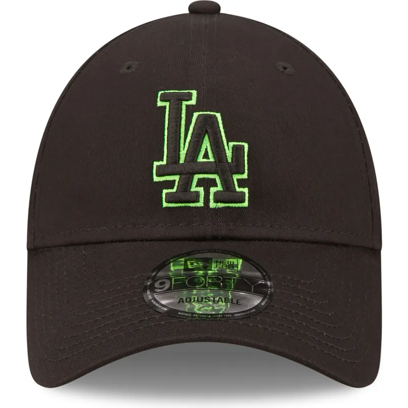 petten-gebogen-zwart-verstelbaar-9forty-neon-outline-van-los-angeles-dodgers-mlb-van-new-era