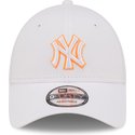 new-era-curved-brim-orange-logo-9forty-neon-outline-new-york-yankees-mlb-white-adjustable-cap
