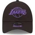 petten-gebogen-zwart-verstelbare-band-9forty-neon-outline-van-los-angeles-lakers-nba-van-new-era