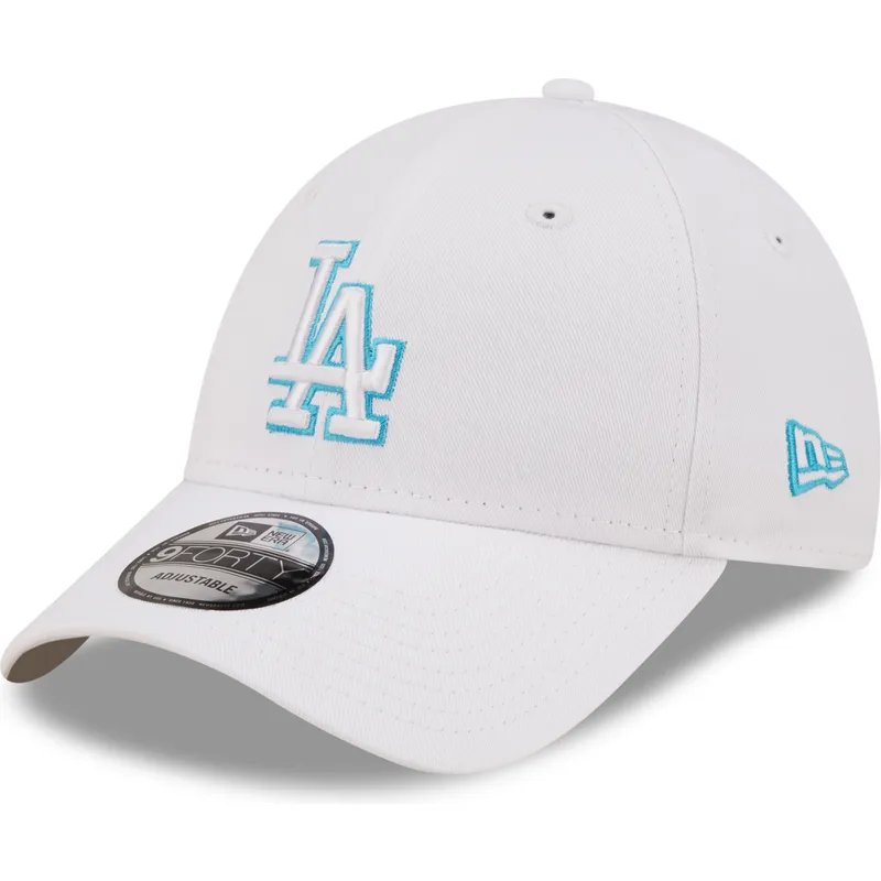 petten-gebogen-wit-verstelbaar-9forty-neon-outline-van-los-angeles-dodgers-mlb-van-new-era
