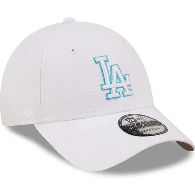 petten-gebogen-wit-verstelbaar-9forty-neon-outline-van-los-angeles-dodgers-mlb-van-new-era