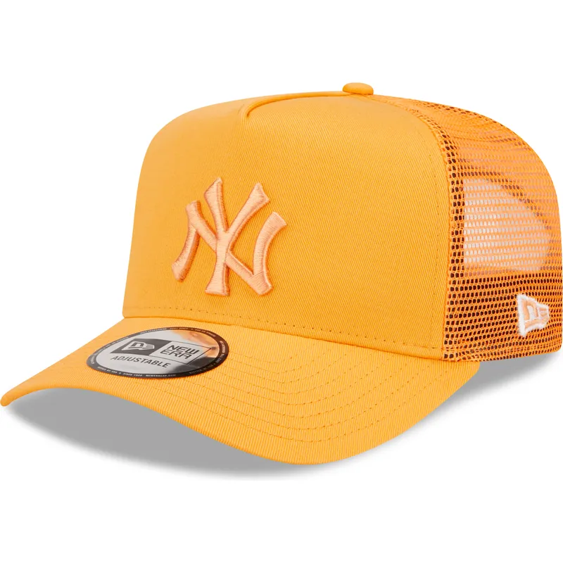 petten-gebogen-oranje-snapback-a-frame-tonal-mesh-van-new-york-yankees-mlb-van-new-era