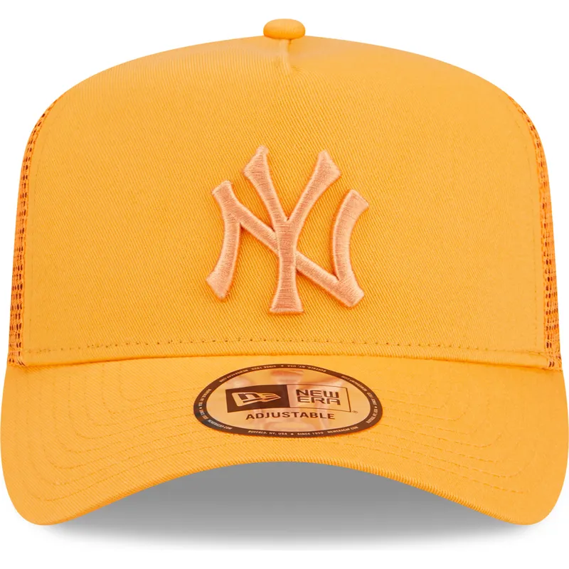 petten-gebogen-oranje-snapback-a-frame-tonal-mesh-van-new-york-yankees-mlb-van-new-era