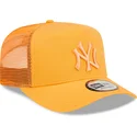 cappellino-trucker-arancione-con-logo-arancione-a-frame-tonal-mesh-dei-new-york-yankees-mlb-di-new-era
