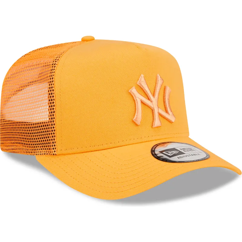 petten-gebogen-oranje-snapback-a-frame-tonal-mesh-van-new-york-yankees-mlb-van-new-era