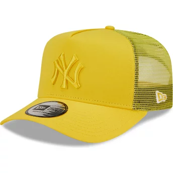 Gorra trucker amarilla con logo amarillo A Frame Tonal Mesh de New York Yankees MLB de New Era