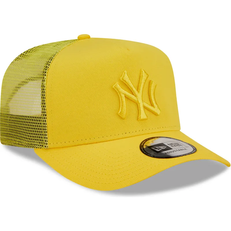 petten-gebogen-geel-snapback-a-frame-tonal-mesh-van-new-york-yankees-mlb-van-new-era