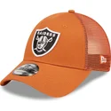 petten-gebogen-oranje-verstelbare-band-a-frame-home-field-van-las-vegas-raiders-nfl-van-new-era