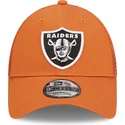 petten-gebogen-oranje-verstelbare-band-a-frame-home-field-van-las-vegas-raiders-nfl-van-new-era