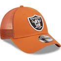 petten-gebogen-oranje-verstelbare-band-a-frame-home-field-van-las-vegas-raiders-nfl-van-new-era