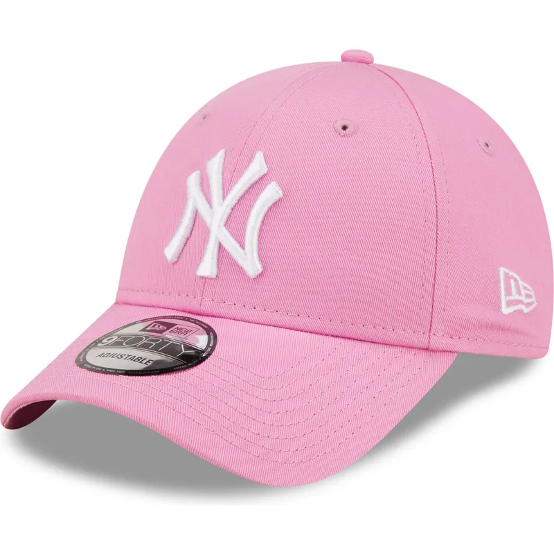 petten-gebogen-roze-verstelbaar-9forty-league-essential-van-new-york-yankees-mlb-van-new-era