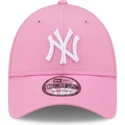 petten-gebogen-roze-verstelbaar-9forty-league-essential-van-new-york-yankees-mlb-van-new-era