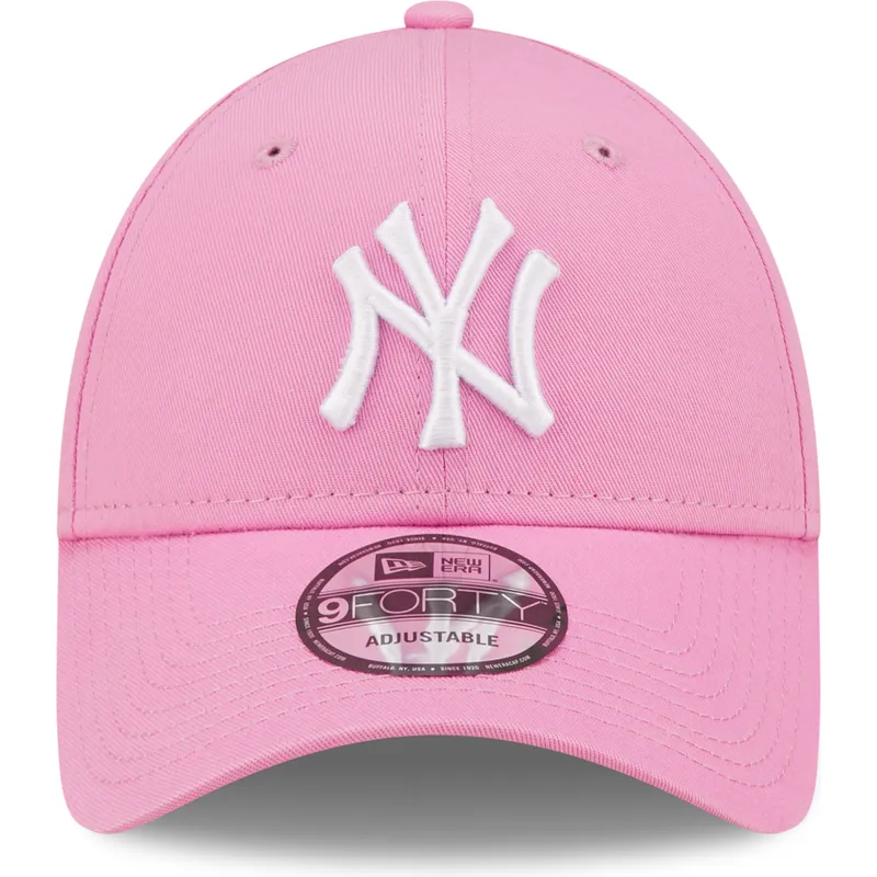 petten-gebogen-roze-verstelbaar-9forty-league-essential-van-new-york-yankees-mlb-van-new-era
