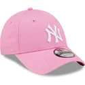 petten-gebogen-roze-verstelbaar-9forty-league-essential-van-new-york-yankees-mlb-van-new-era