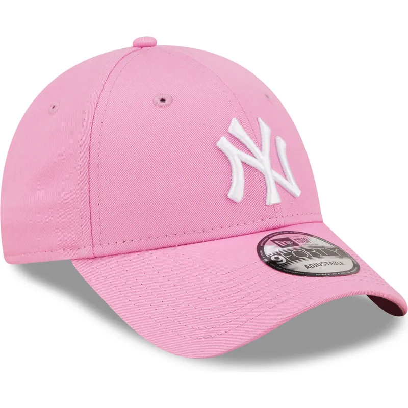 petten-gebogen-roze-verstelbaar-9forty-league-essential-van-new-york-yankees-mlb-van-new-era