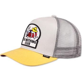 Grau-gelbe Trucker-Kappe Do Nothing Club HFT DNC New 1.6 von Djinns