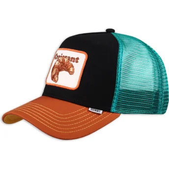 Cappellino trucker nero, blu e marrone Croissant HFT Food di Djinns