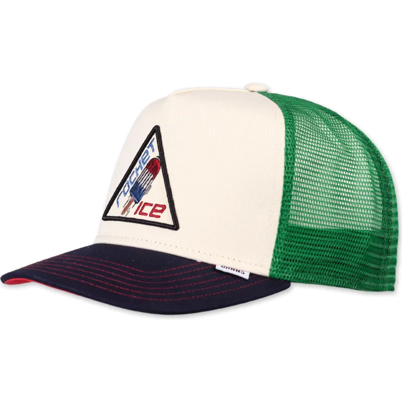 hvid-og-gron-trucker-kasket-rocket-ice-hft-food-fra-djinns