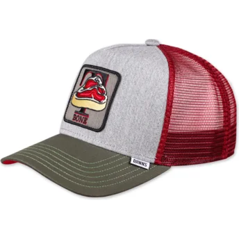 Grau-rote Trucker-Kappe T-Bone HFT Food von Djinns