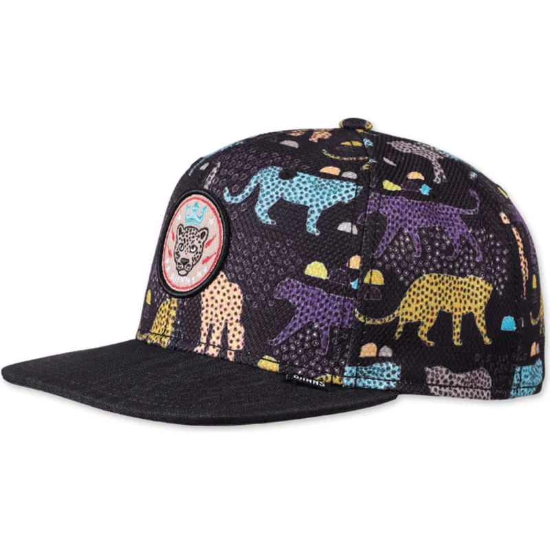petten-plat-zwart-snapback-gepard-linen-van-djinns