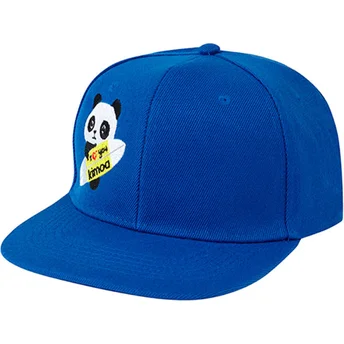 Casquette plate bleue snapback Panda by Domingo Zapata Kimoa