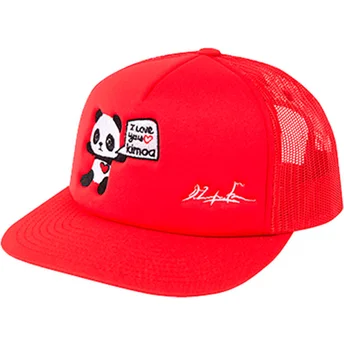 Casquette plate rouge snapback Panda by Domingo Zapata Kimoa