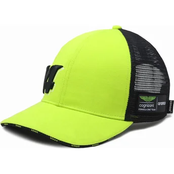 casquette-trucker-verte-claire-et-noire-ajustable-fernando-alonso-aston-martin-formula-1-kimoa