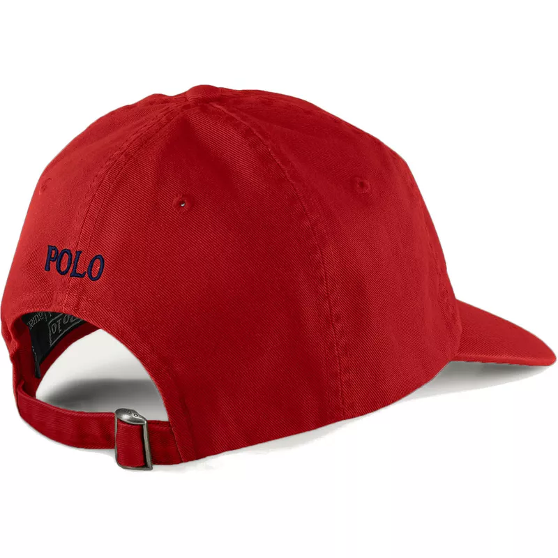Casquette courbée rouge ajustable avec logo bleu Cotton Chino Classic Sport  Polo Ralph Lauren