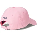 casquette-courbee-rose-ajustable-avec-logo-bleu-cotton-chino-classic-sport-polo-ralph-lauren