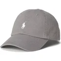 gra-justerbar-buet-kasket-med-hvidt-logo-cotton-chino-classic-sport-fra-polo-ralph-lauren