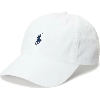 Gorra curva blanca ajustable con logo azul Cotton Chino Classic Sport de Polo Ralph Lauren