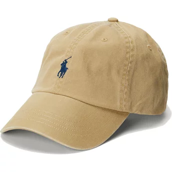 Gorra curva marrón ajustable con logo azul marino Cotton Chino Classic Sport de Polo Ralph Lauren
