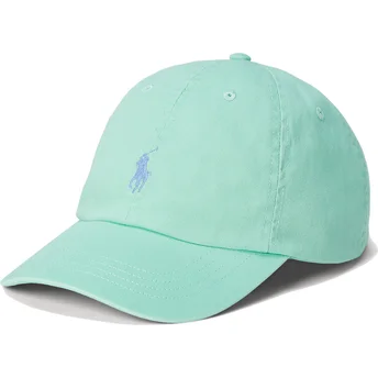 Casquette courbée verte claire ajustable avec logo bleu Cotton Chino Classic Sport Polo Ralph Lauren