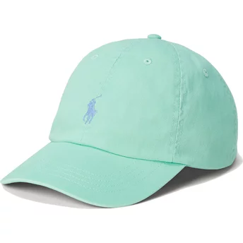 Gorra curva verde claro ajustable con logo azul Cotton Chino Classic Sport de Polo Ralph Lauren