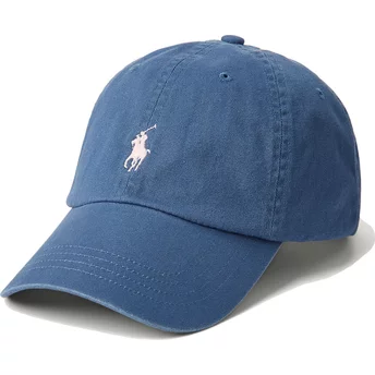 Gorra curva azul marino ajustable con logo rosa Cotton Chino Classic Sport de Polo Ralph Lauren