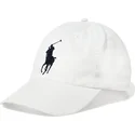 hvid-justerbar-buet-kasket-med-sort-big-pony-logo-chino-classic-sport-fra-polo-ralph-lauren