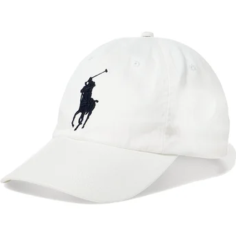 Casquette courbée blanche ajustable avec logo noir Big Pony Chino Classic Sport Polo Ralph Lauren