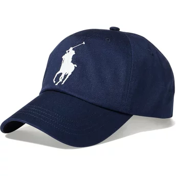 Gorra curva azul marino ajustable con logo blanco Big Pony Chino Classic Sport de Polo Ralph Lauren