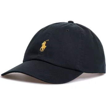 Gorra curva negra ajustable con logo dorado Cotton Chino Classic Sport de Polo Ralph Lauren