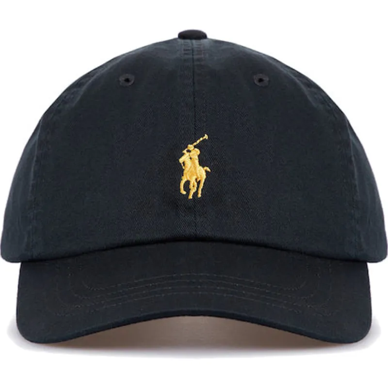 petten-gebogen-zwart-verstelbaar-dorado-cotton-chino-classic-sport-van-polo-ralph-lauren
