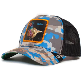 Casquette trucker camouflage bleue faisan Lucky Luck Stays Down The Farm Goorin Bros.