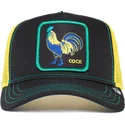 cappellino-trucker-nero-e-giallo-gallo-cock-trip-the-farm-di-goorin-bros
