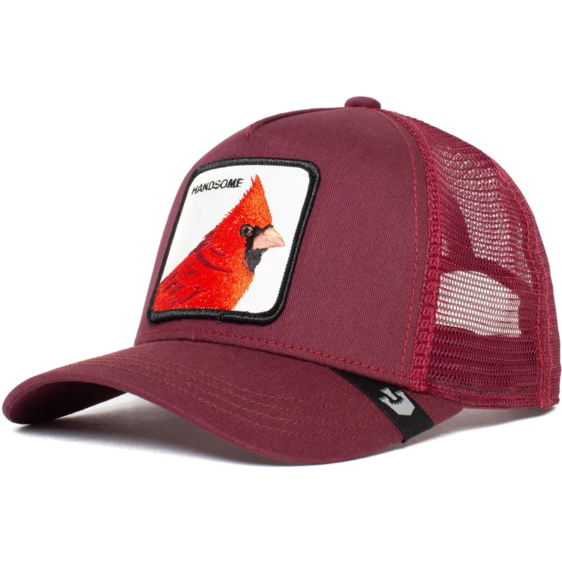 petten-gebogen-rood-snapback-handsome-truckin-the-farm-van-goorin-bros petten-gebogen-rood-snapback-handsome-truckin-the-farm-van-goorin-bros