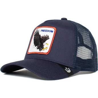 Cappellino trucker blu marino aquila Freedom Truckin The Farm di Goorin Bros.