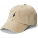 casquette-courbee-marron-claire-ajustable-avec-logo-bleu-cotton-chino-classic-sport-polo-ralph-lauren