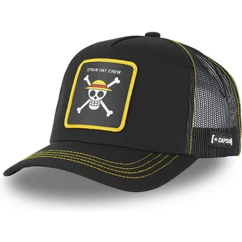 Capslab Straw Hat Pirates ONE1 One Piece Black Trucker Hat